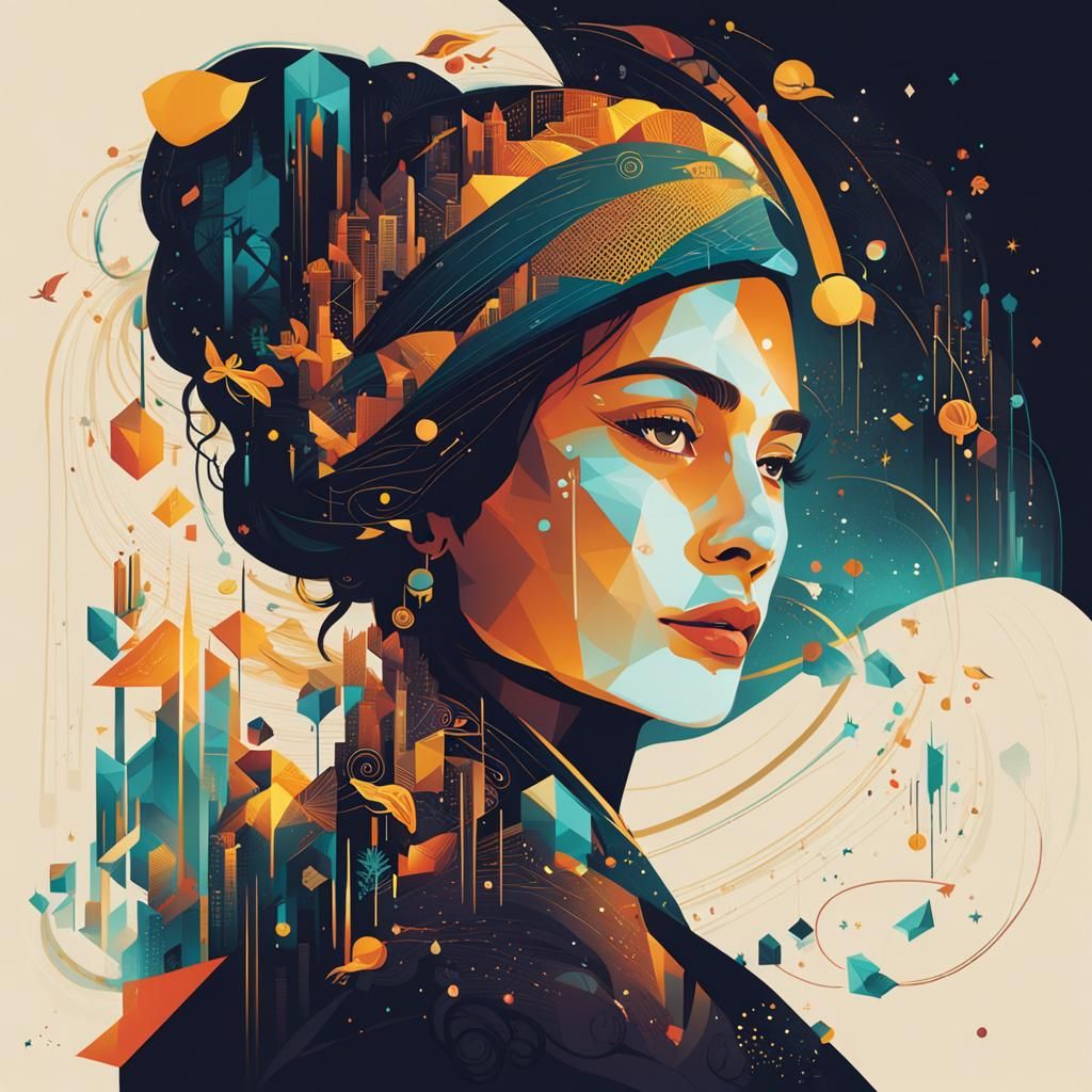 Enchanted Woman in Dynamic Lighting