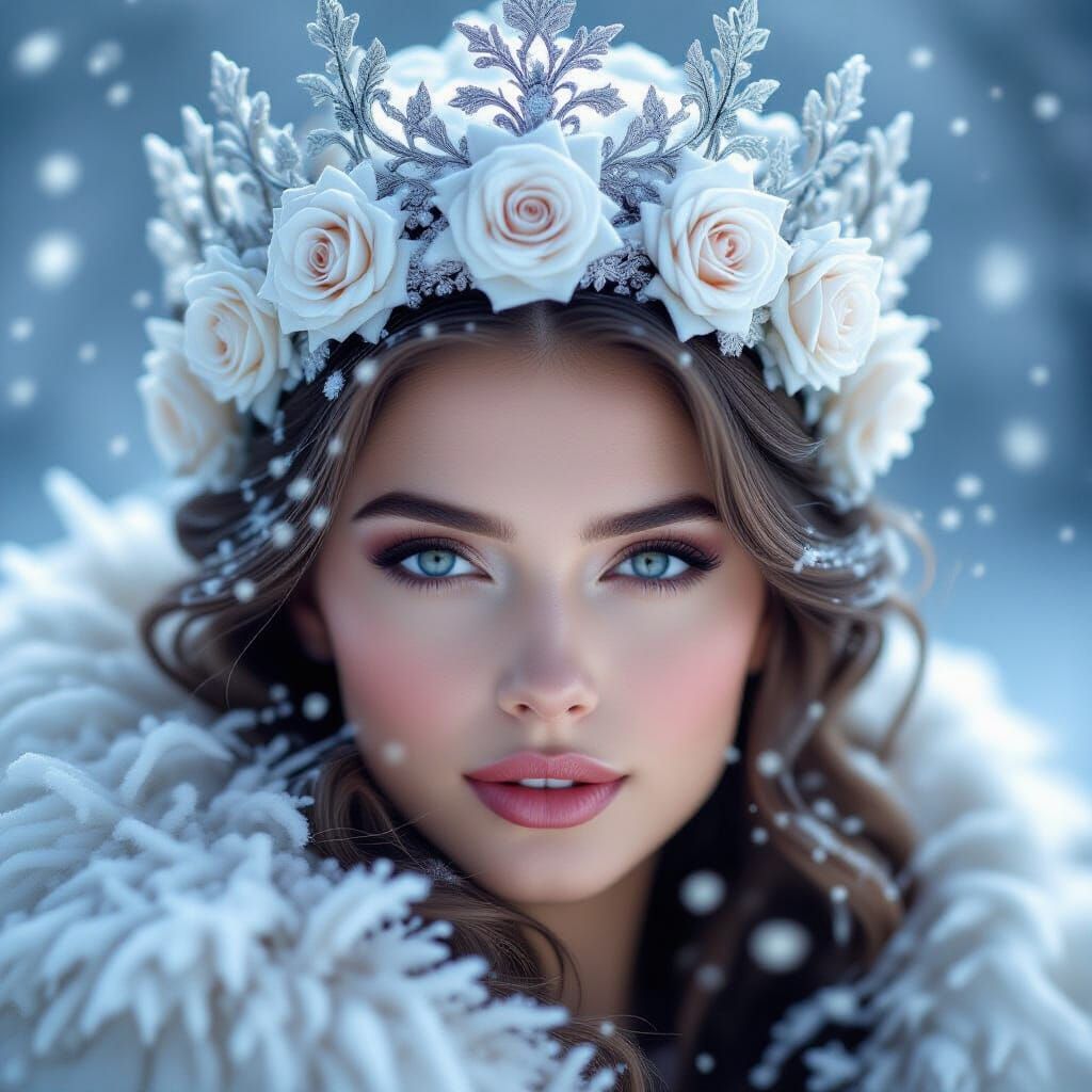 Winter Queen Portrait in Cinematic Fantasy Style