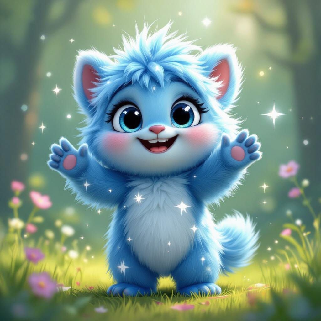 Friendly Cosmic Creature in Disney/Pixar Cartoon Style