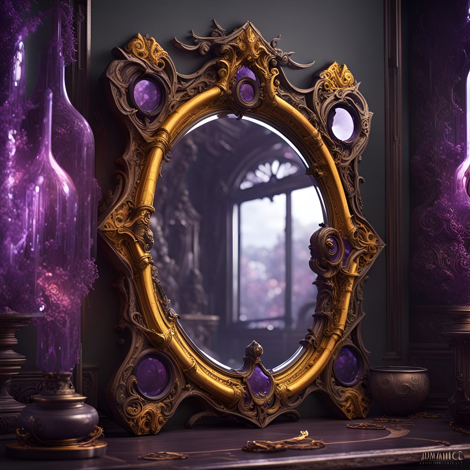 Obsidian Mirror: Dark Fantasy Concept Art in 8K