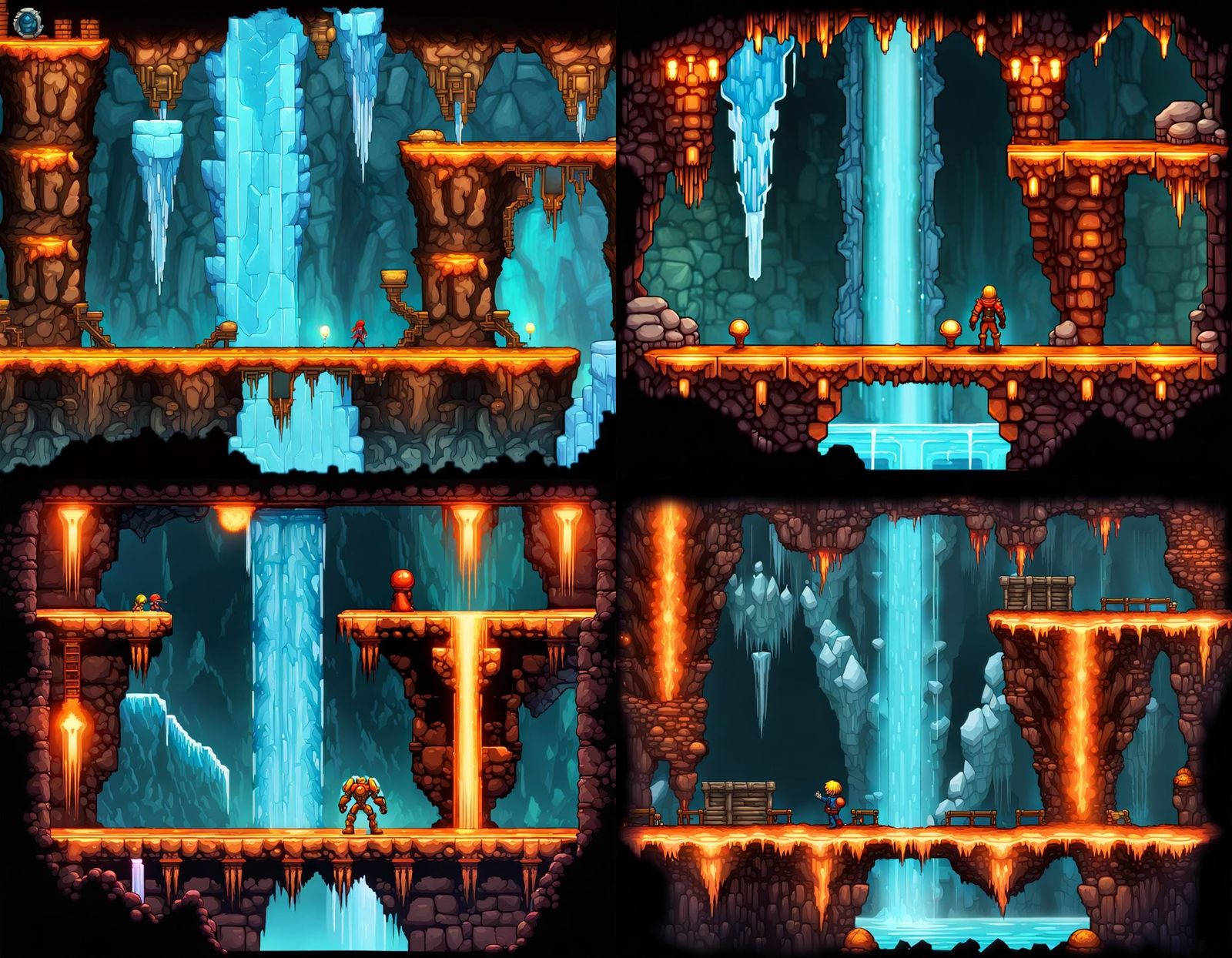2D Side Scroller of Underground Cavern in 4K