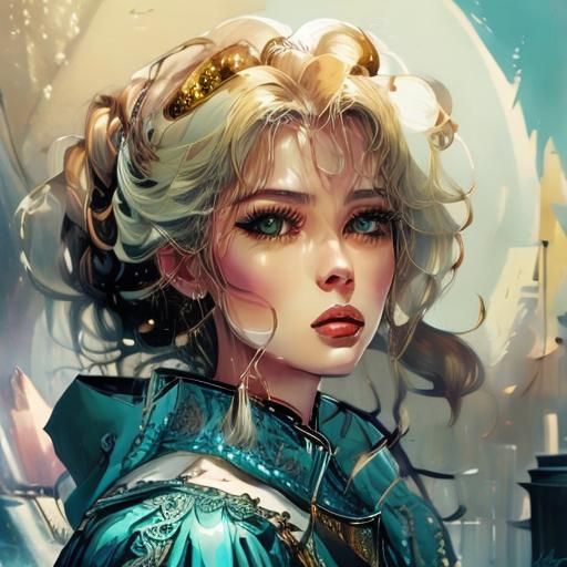 Hyperrealistic Portrait of Woman with Futuristic Jewelry