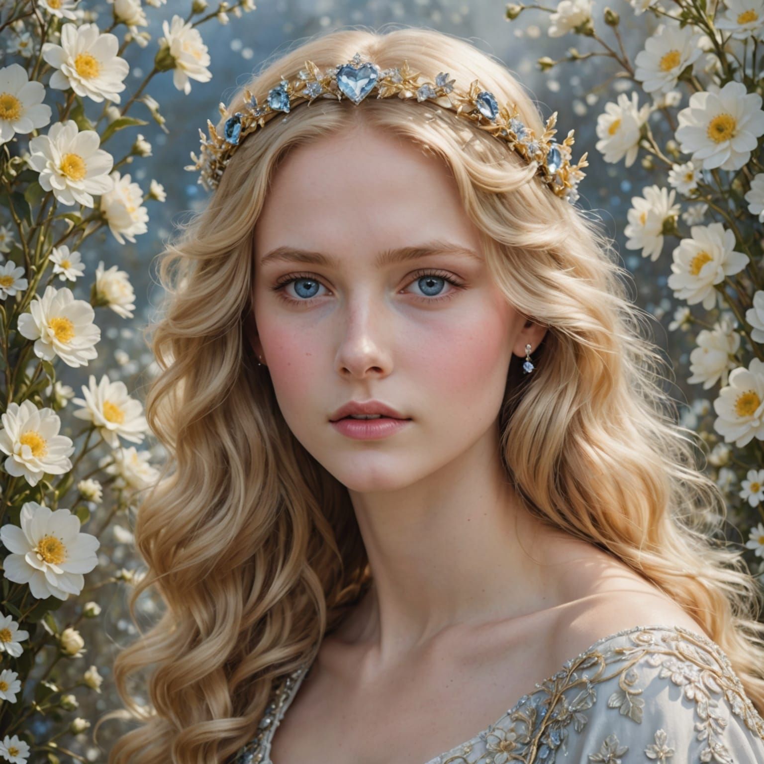 Close Up Portrait of a Kind Angel with Halo