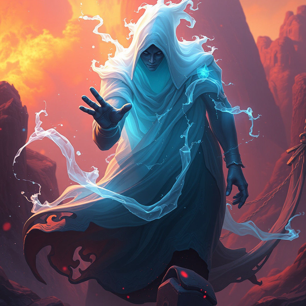 Fantastical Ghostly Man in Detailed Matte Painting