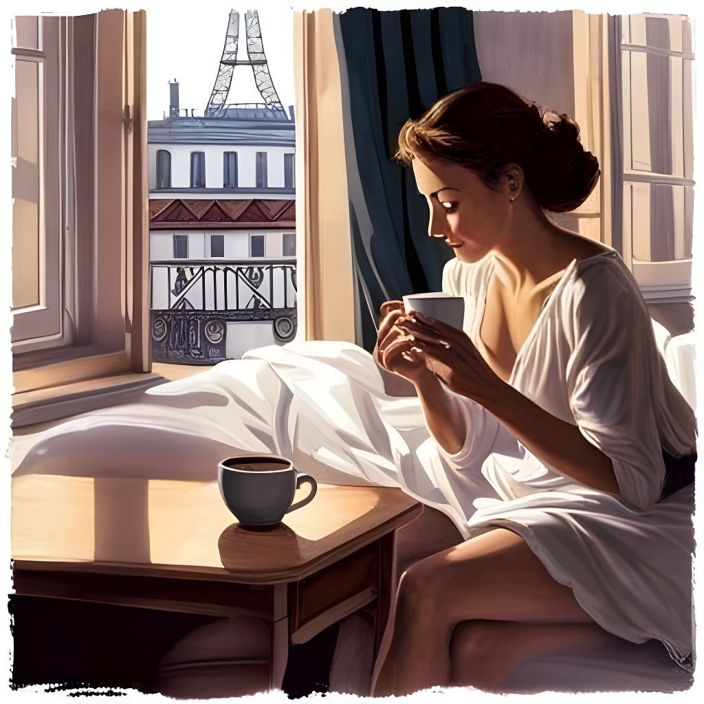 Parisian Sunrise: Cosy Morning Scene in Photorealistic Style