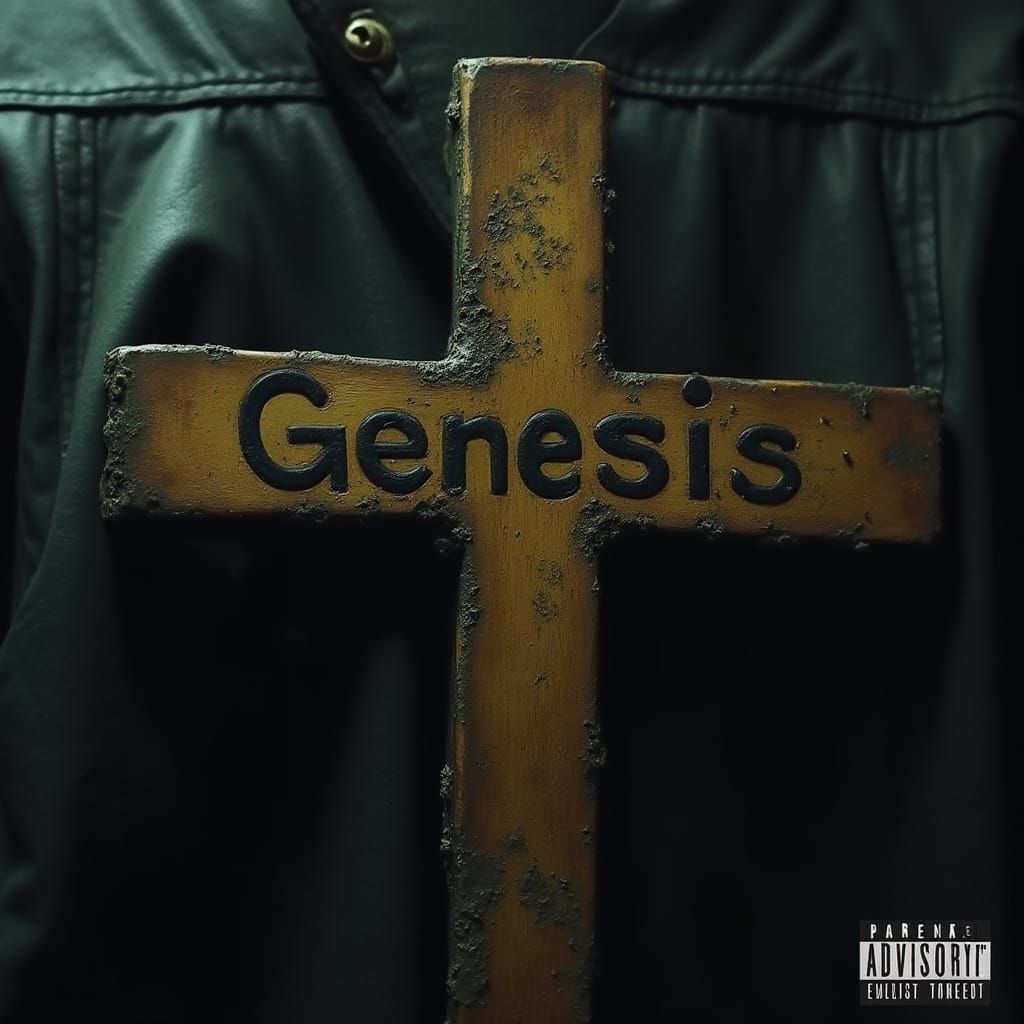 Genesis Album Cover with Sideways Cross