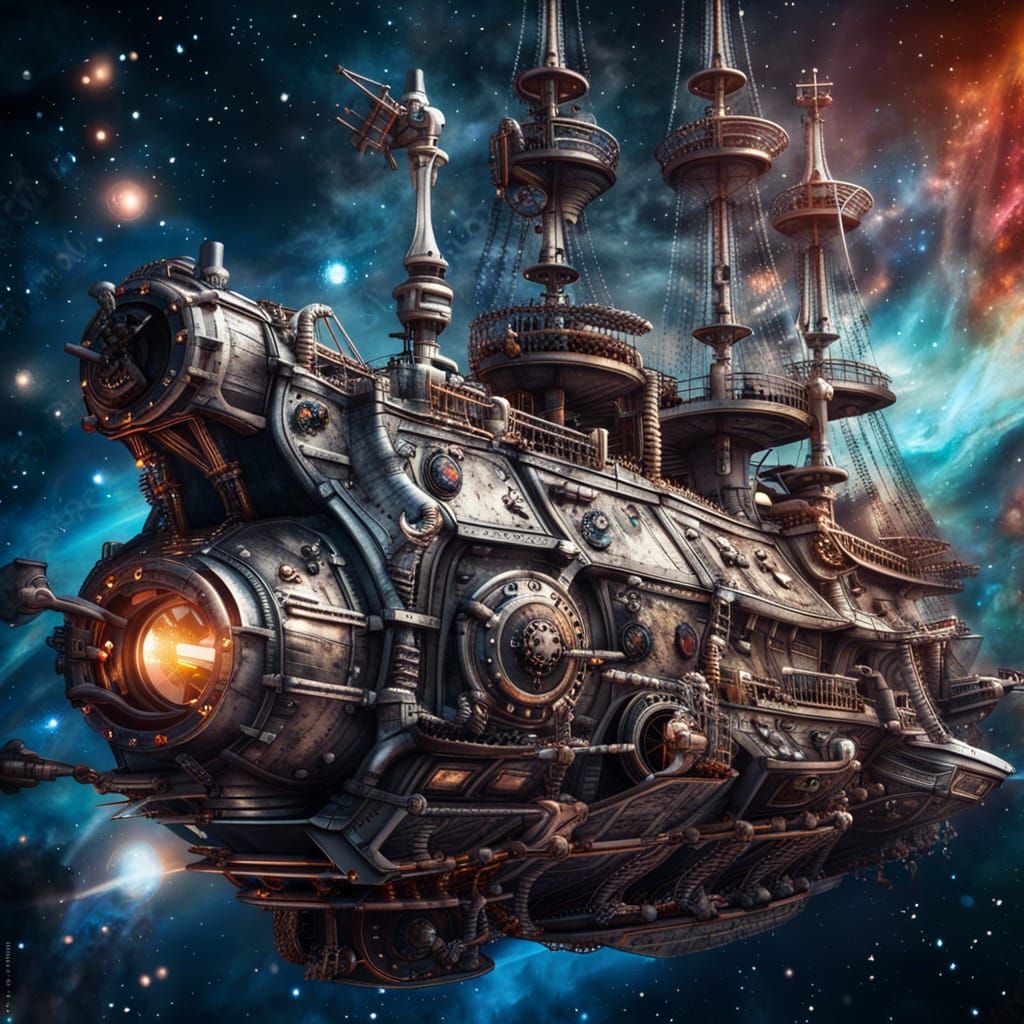 Galactic Pirates on a Spaceship with Cannons