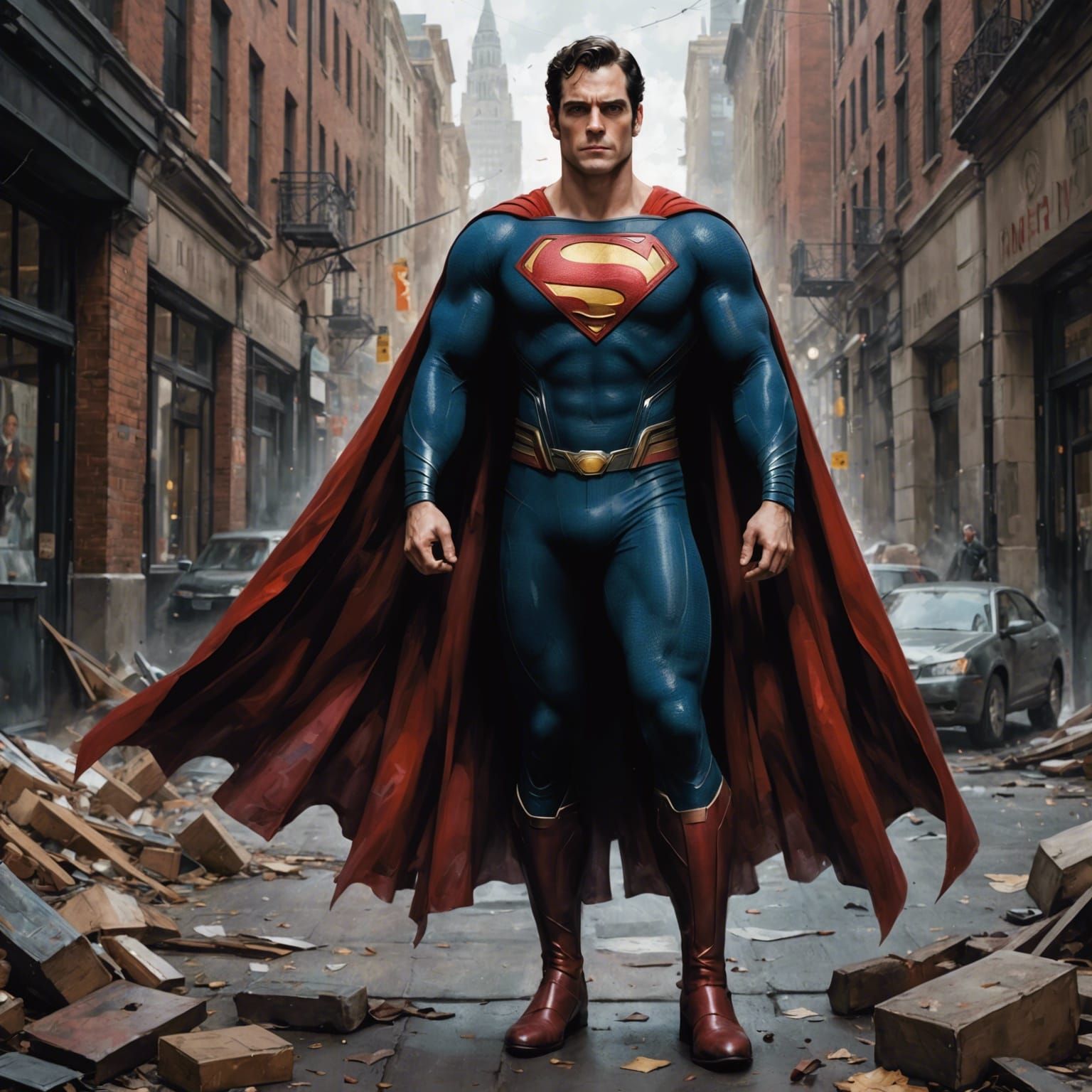 Superman in Dark Academia Style Digital Painting