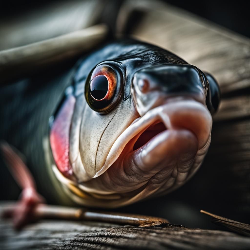 Perch Attack Bait: Close-Up Portrait