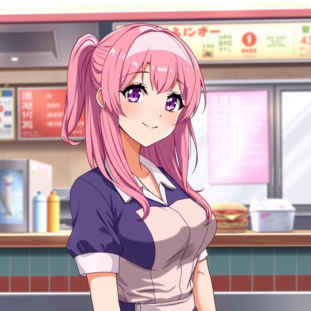 Anime Style Portrait of a Fast Food Worker