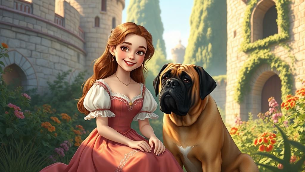 Medieval Princess and Dog in 2D Cel Animation