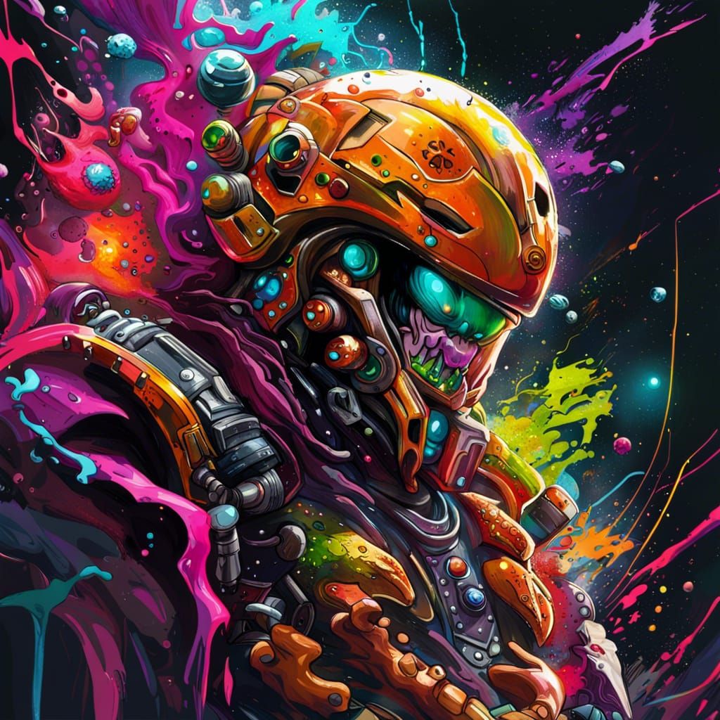 Space Pirates in Graffiti Art Style, 8K