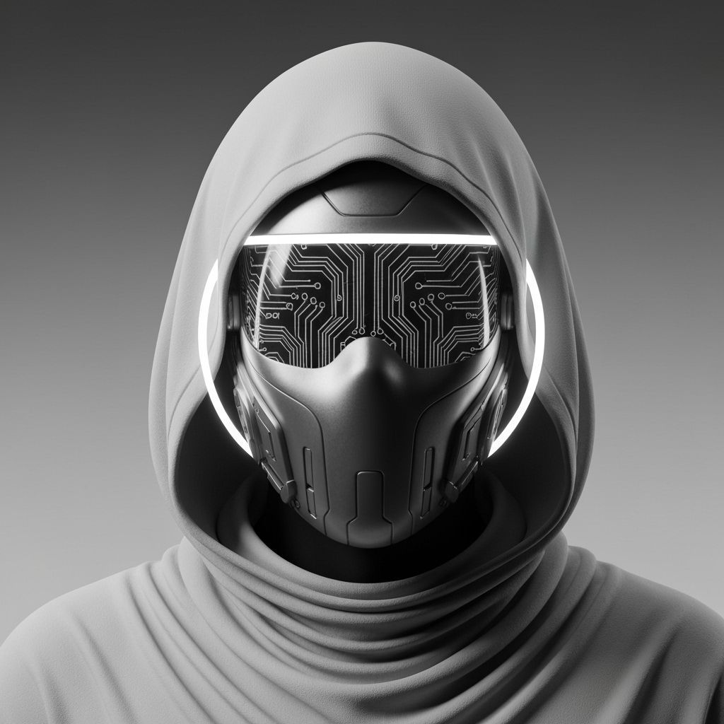 Futuristic Mask Portrait in Cinematic Style