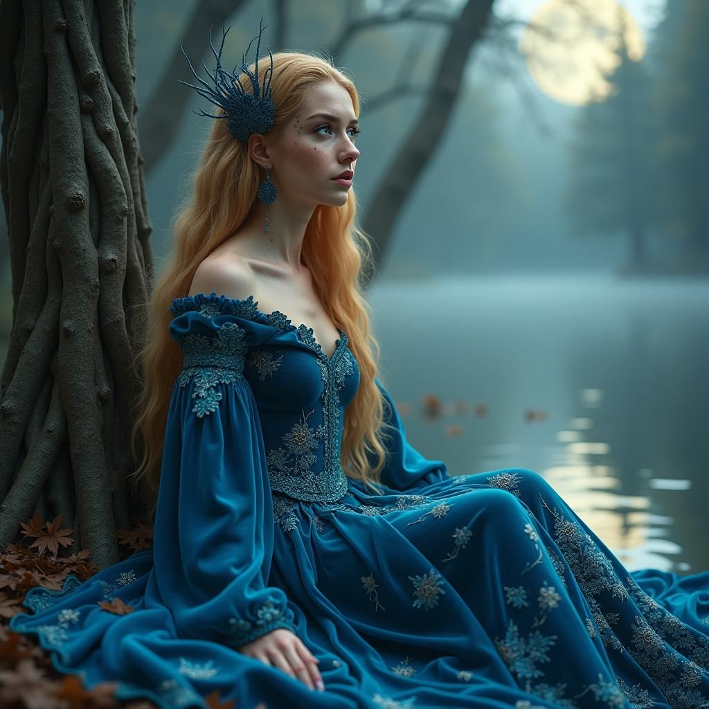 Arthurian Enchantress by Misty Lake, Digital Art