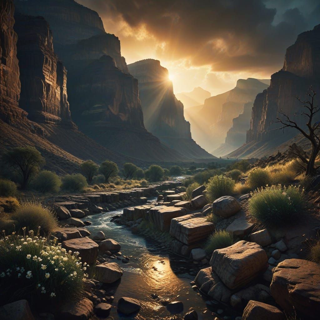 Epic Grand Canyon Sunrise in Warm, Golden Light