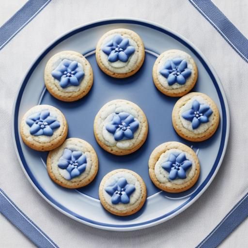 Monochrome Periwinkle Cookies: AI-Generated Image