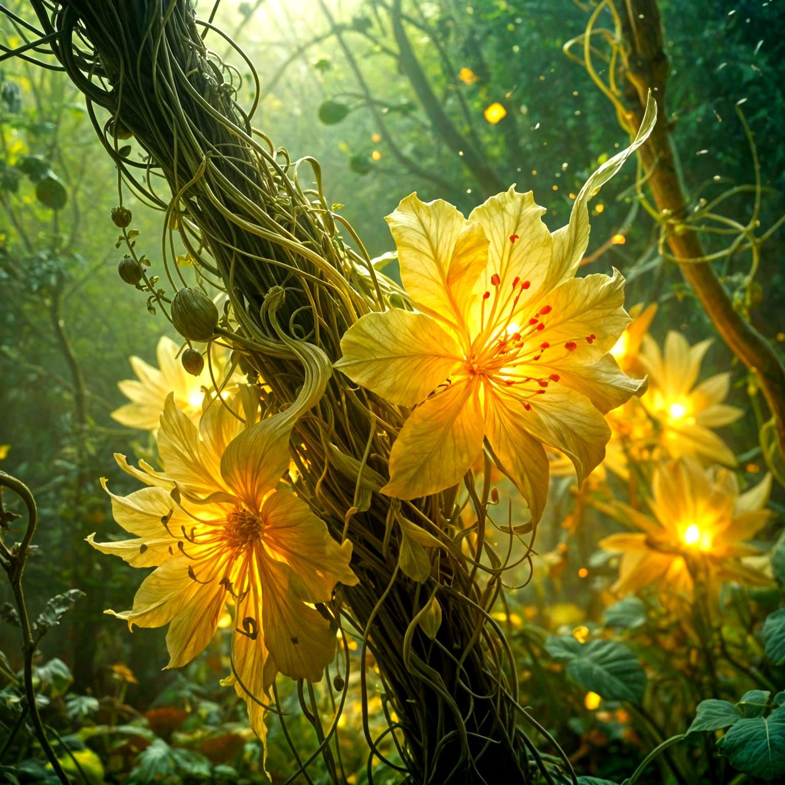 Ethereal Light Dissipating in a Surreal Garden