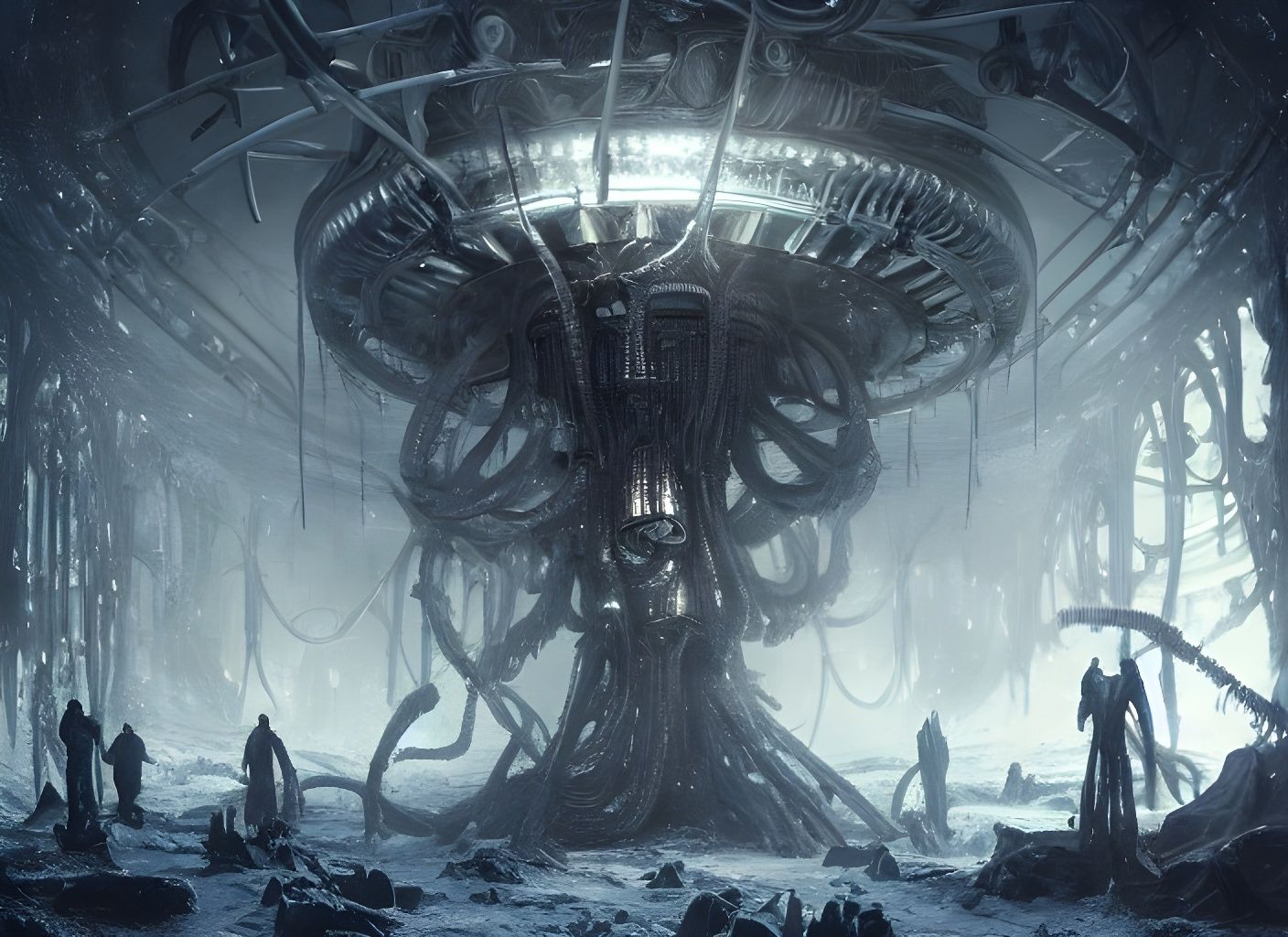 Eldritch Carousel in Winter Wonderland as Renaissance Painti...