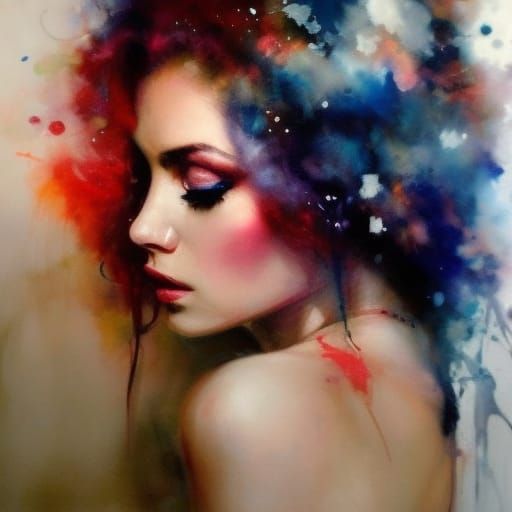 Heartfelt Angel in Abstract Expressionist Style