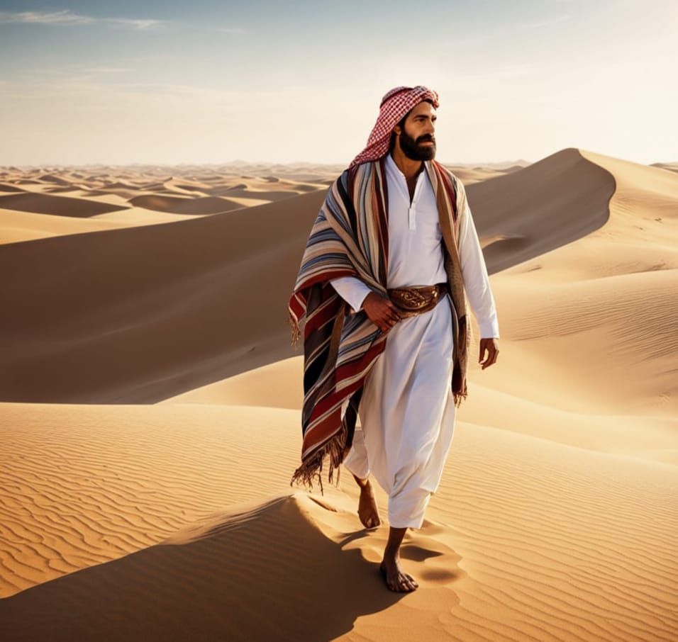 Confident Arab Man Embodying Desert Pride