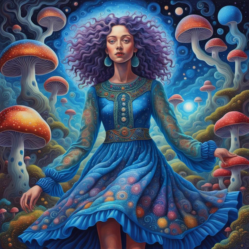 Alice in Wonderland: Cosmic Surrealism by Amaringo