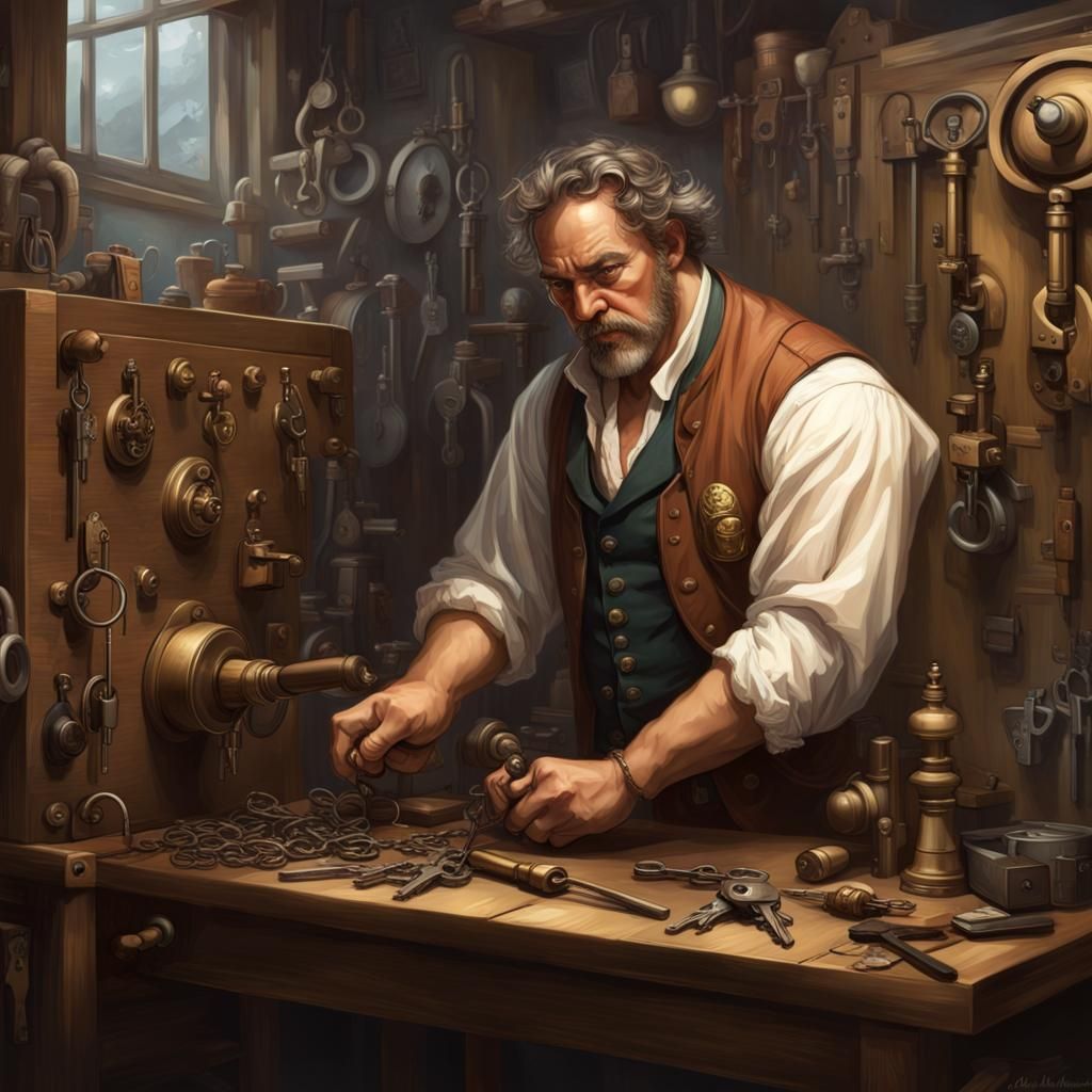 Colonial Locksmith Creates Lock, Digital Art