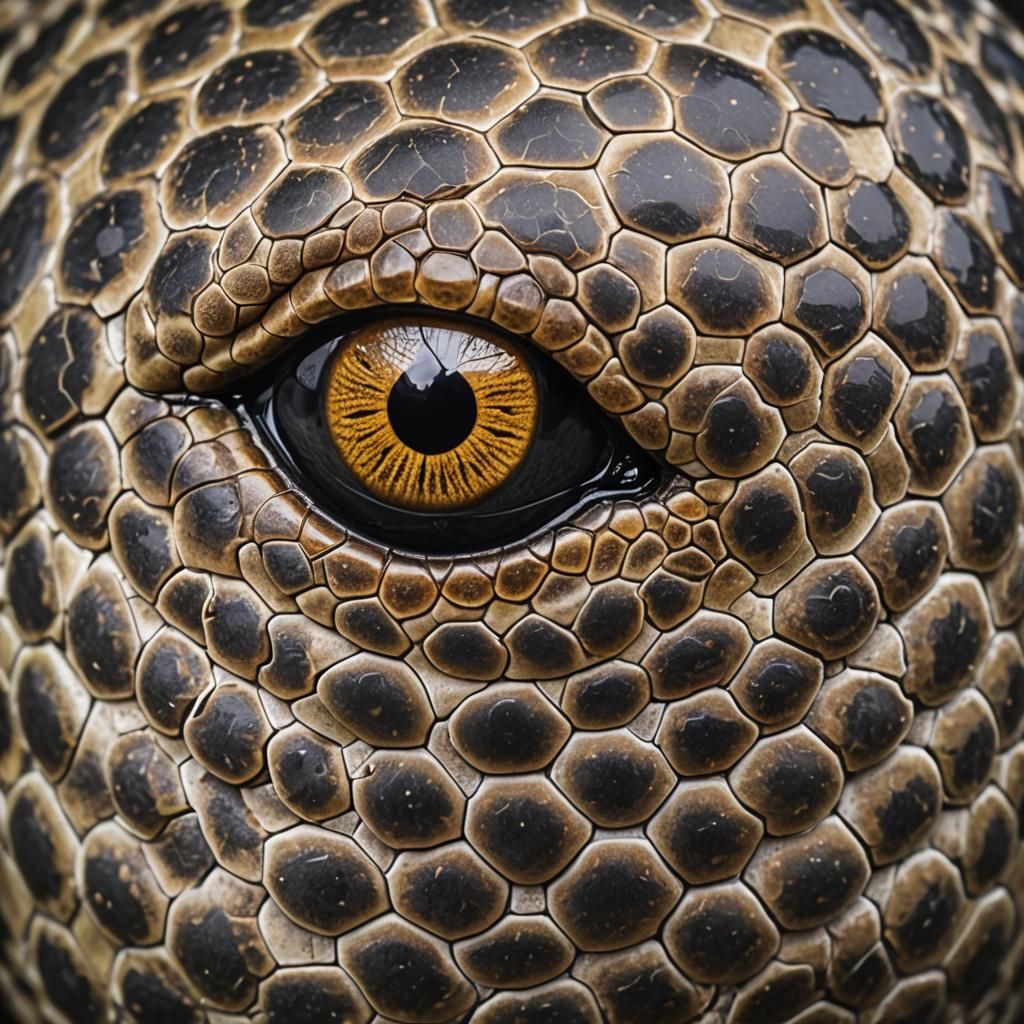 Detailed Macro Photograph of a Snake Eye