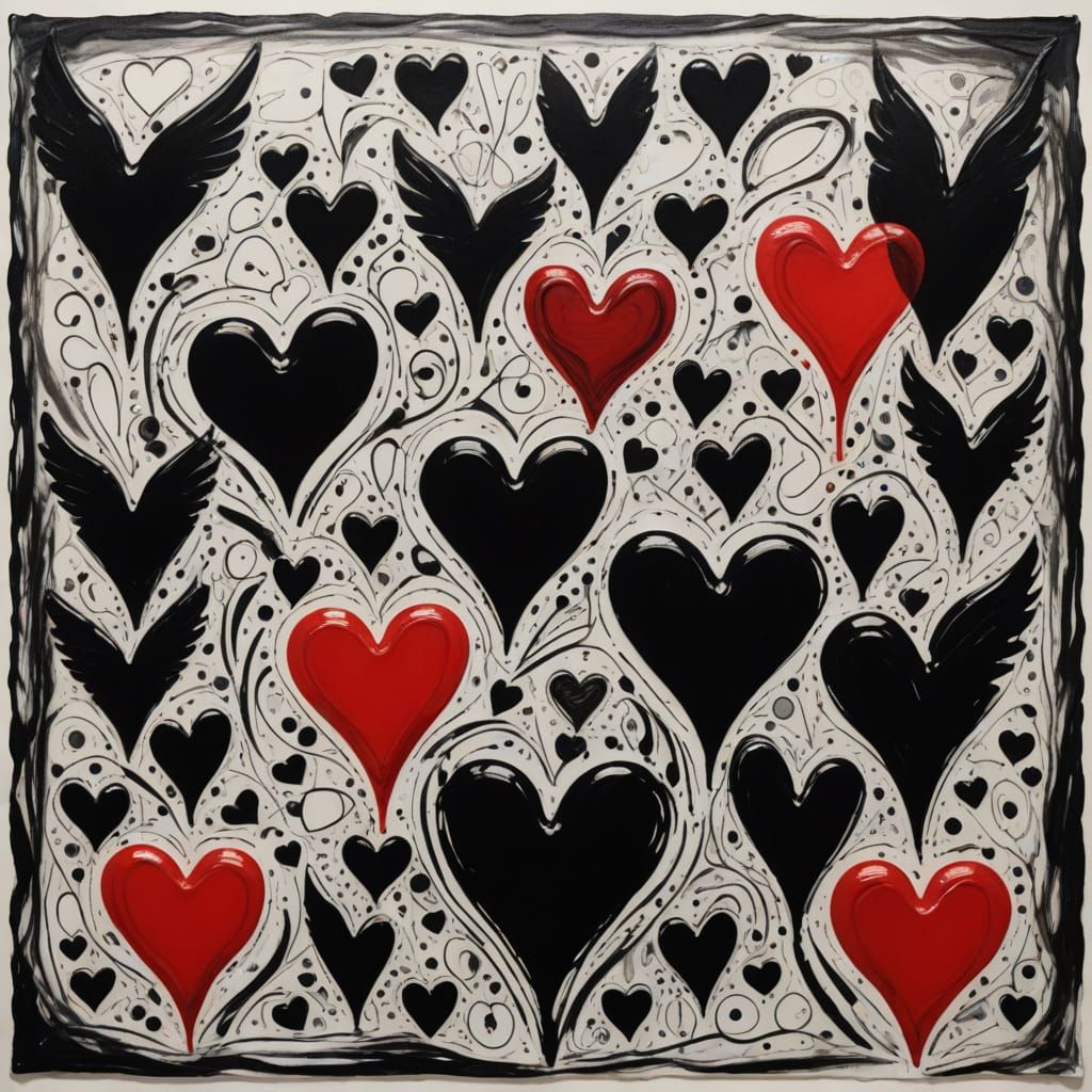 Gothic Valentine's Scene in Rayograph Style with Surreal Chi...