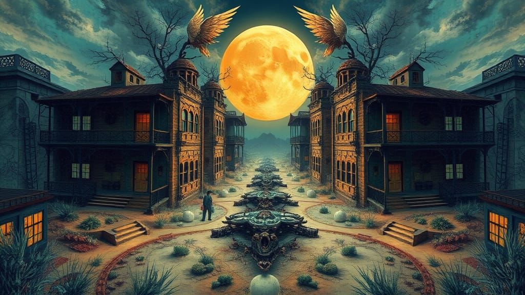Surreal Western Fantasy in Mirrored Horror Landscape