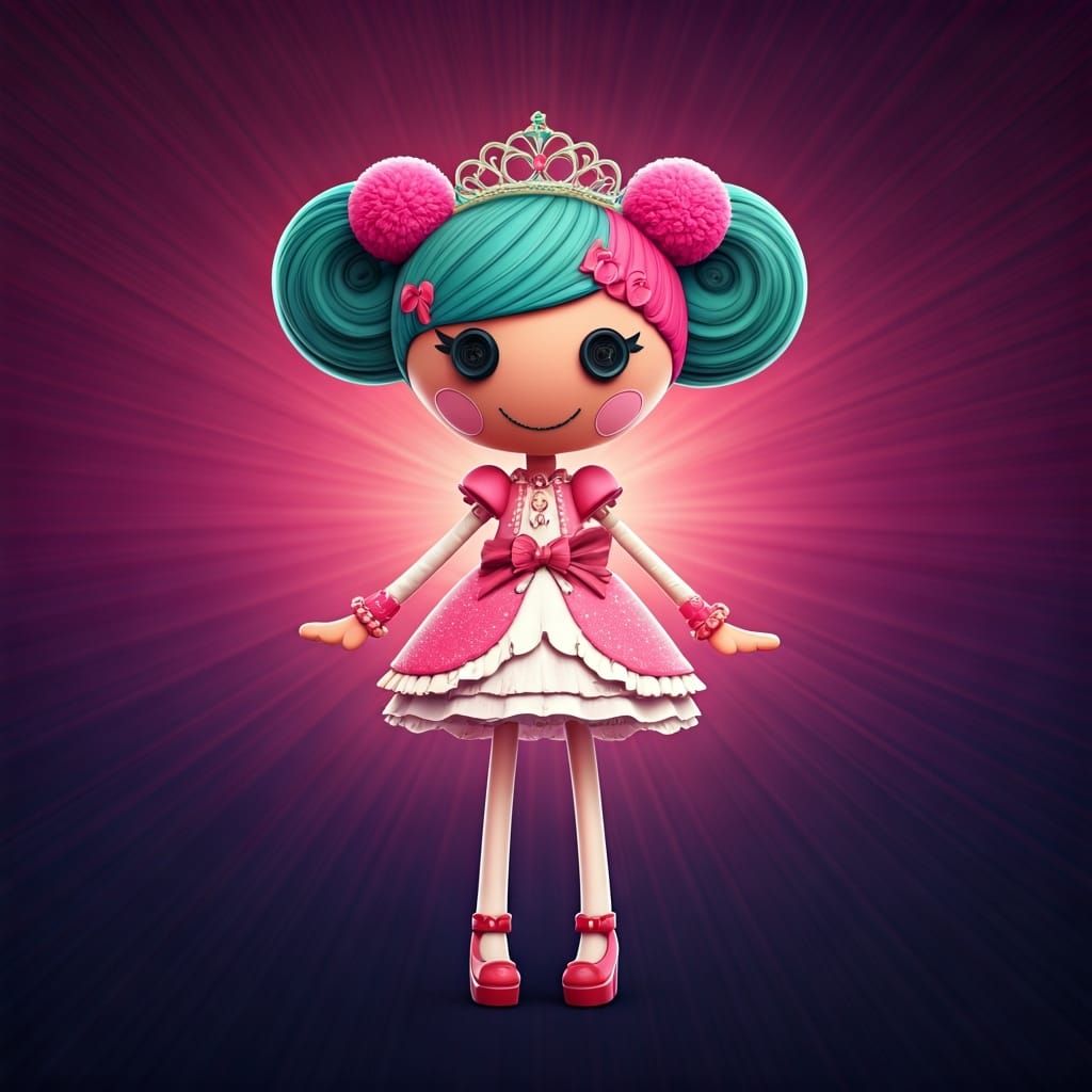 Lalaloopsy Character with Teal and Magenta Hair