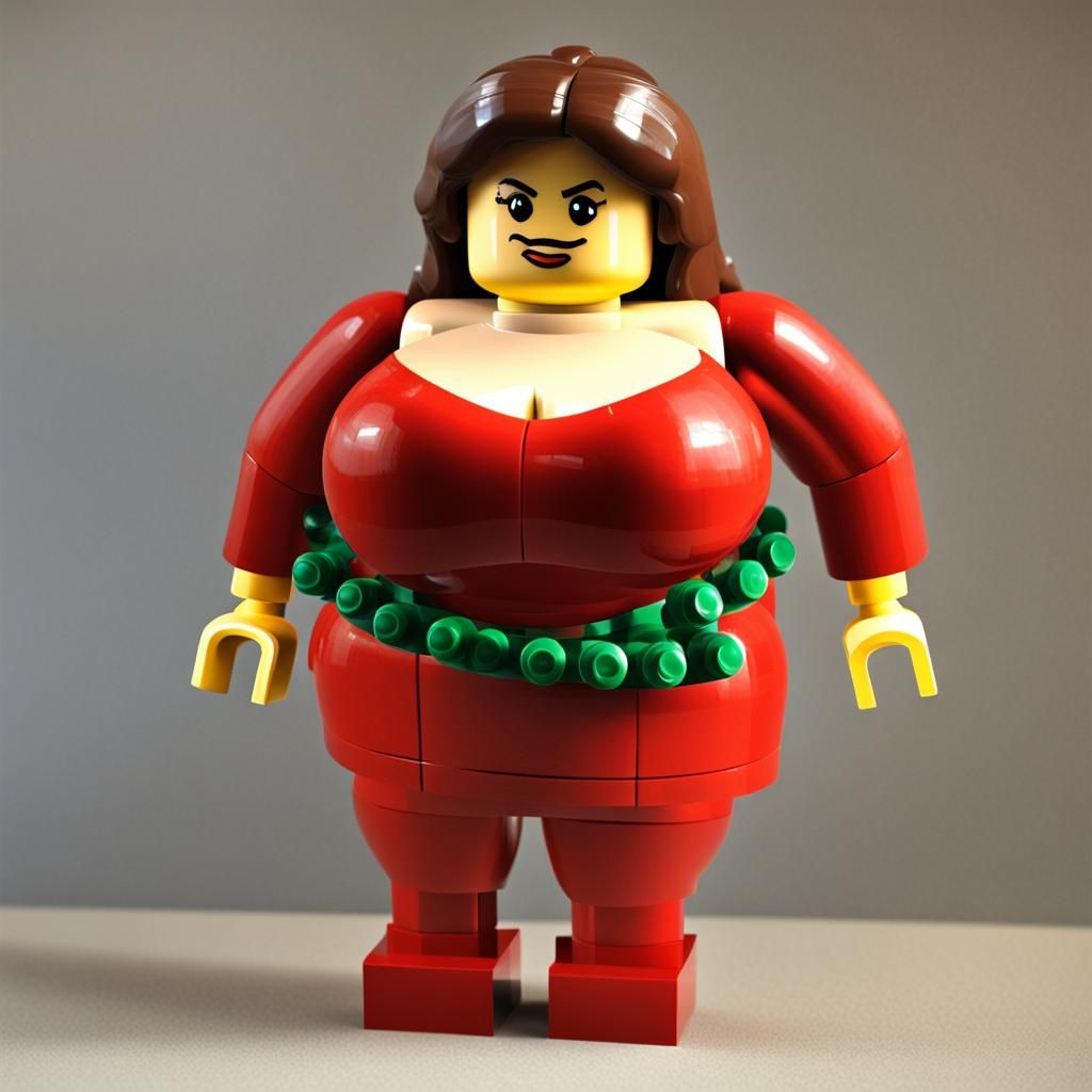 AI Interpretation: Plus-Size Lego Girl Figurine