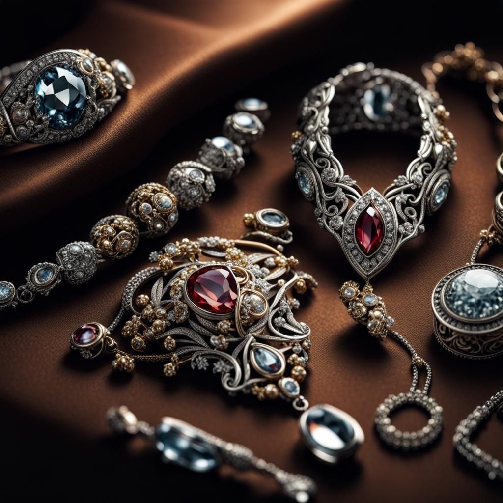 Hyperrealistic Jewelry with Intricate Details in HDR