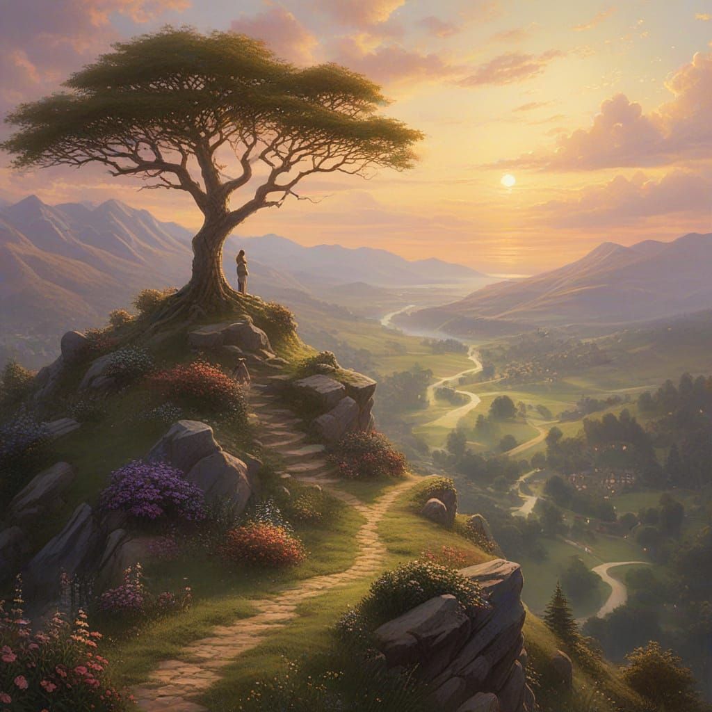 Ethereal Fantasy Figure in Golden Light