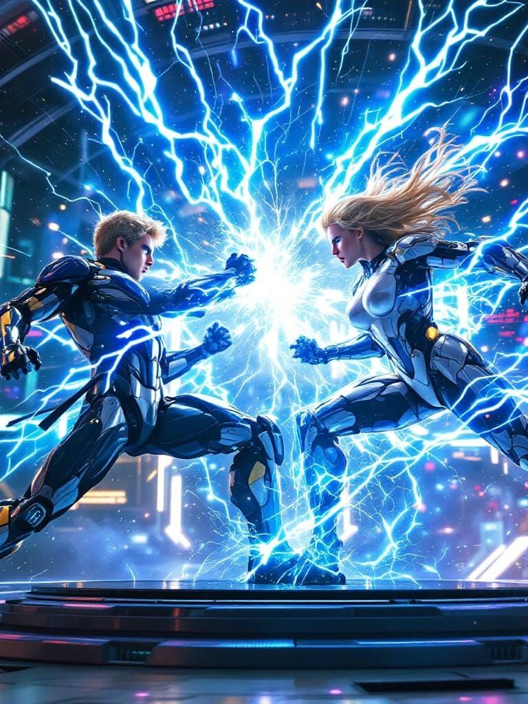 Superhero Battle in Futuristic Combat Simulator