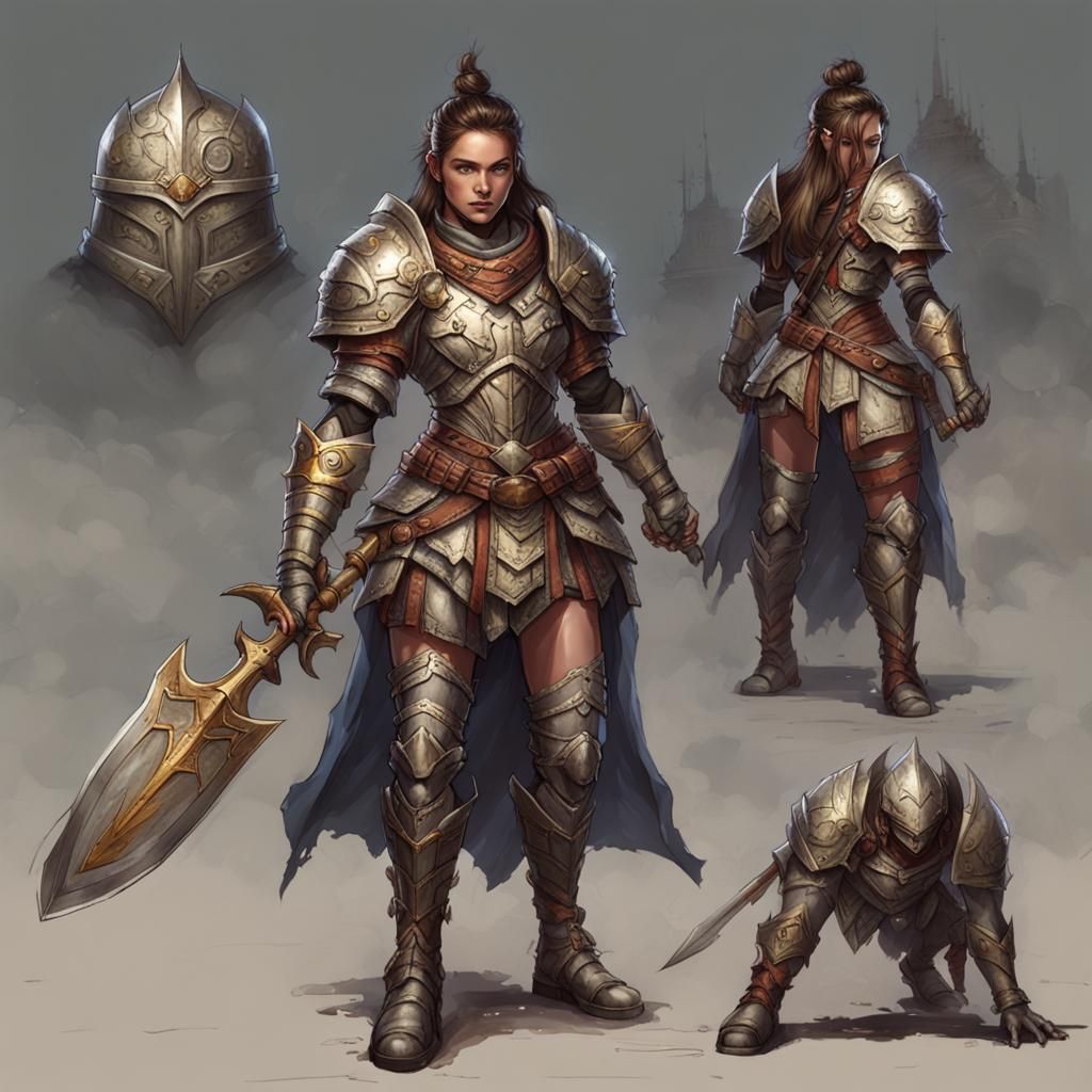Fantasy Female Warriors in Plate Armor