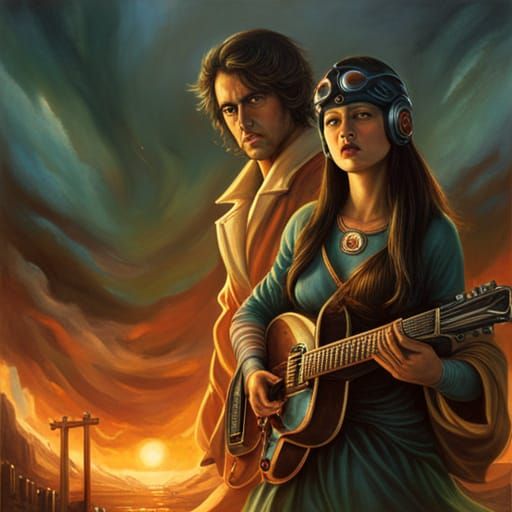 Post-Apocalyptic Musicians in Hyperrealistic Style