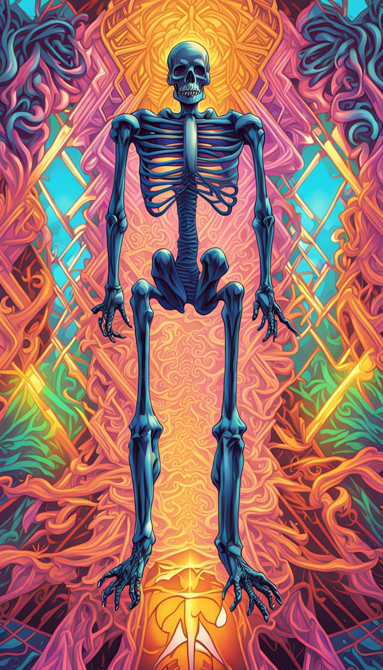 1950s Halloween High School Gym with Dancing Skeletons