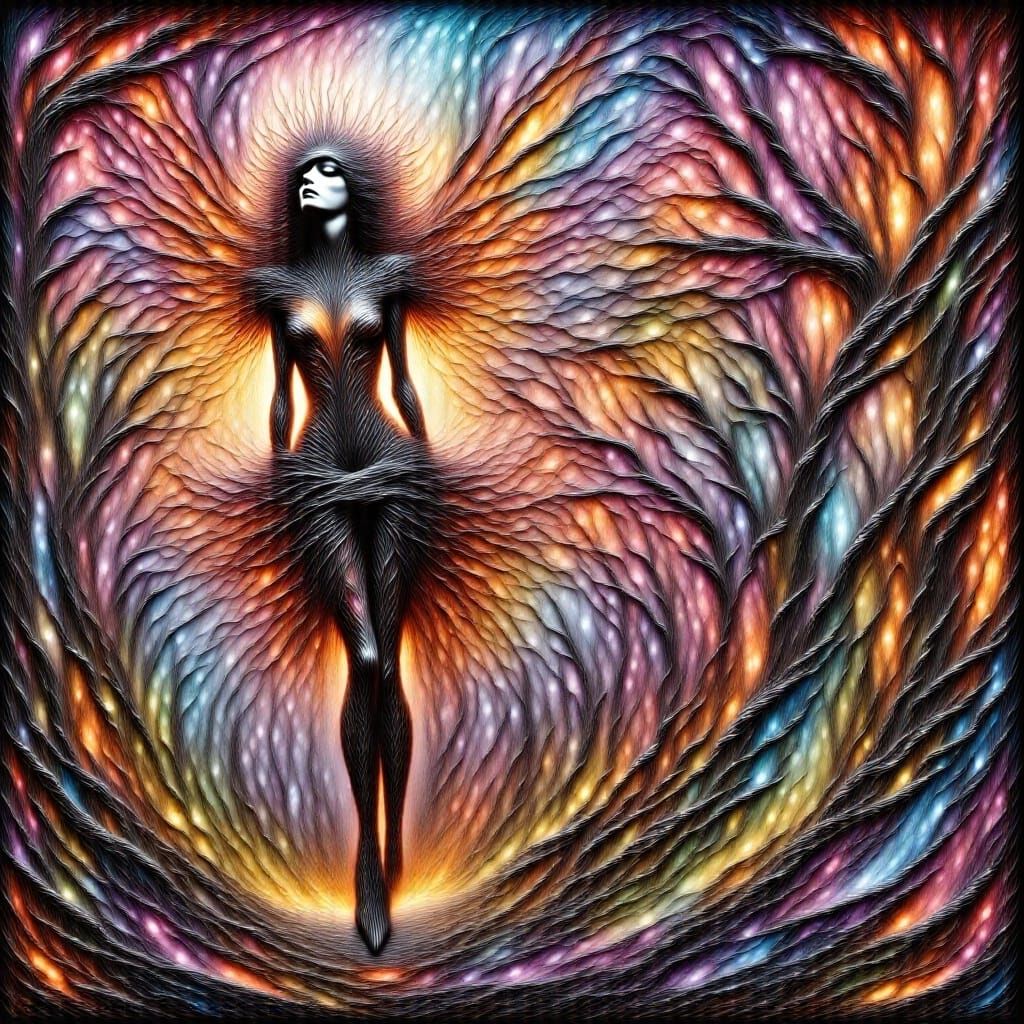 Defiant Fairy with Shattered Wings in a Surreal Dreamscape