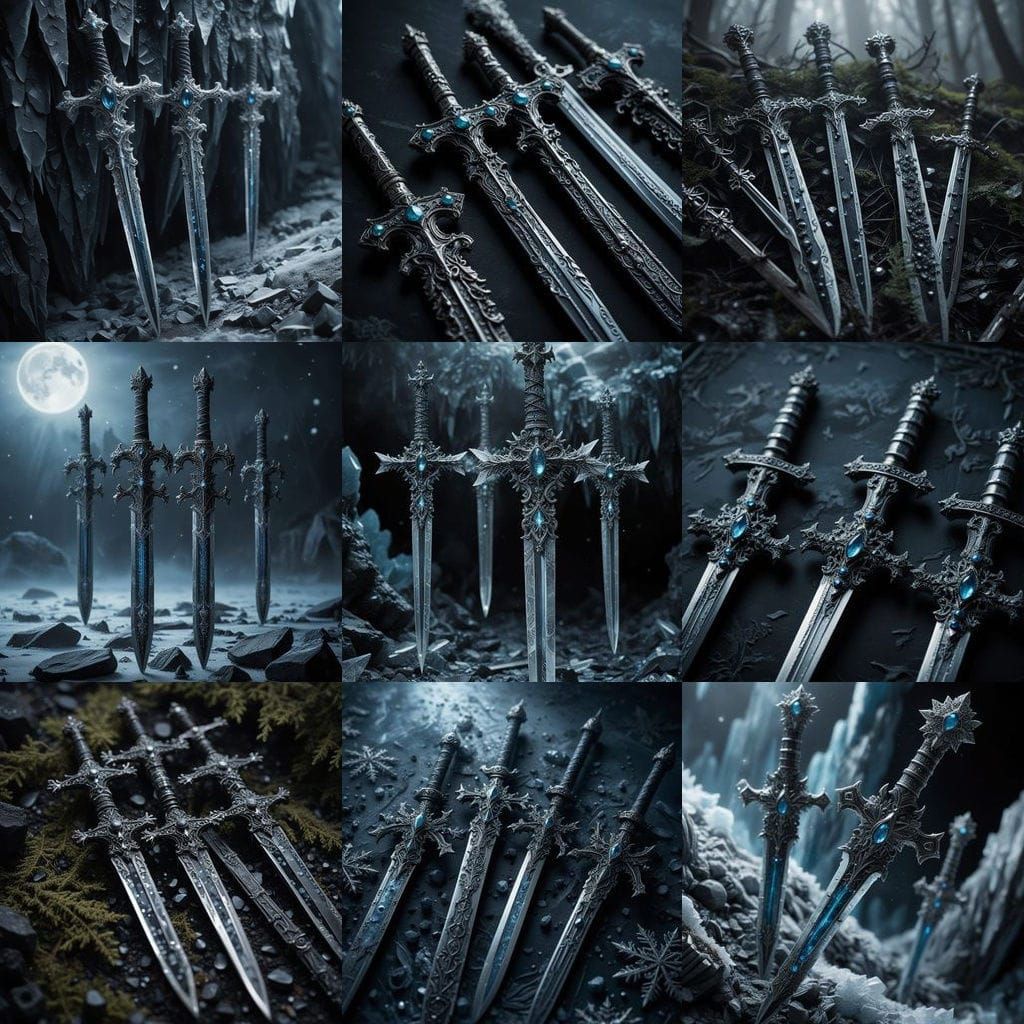 Obsidian Jewel Swords: Snowflake Design