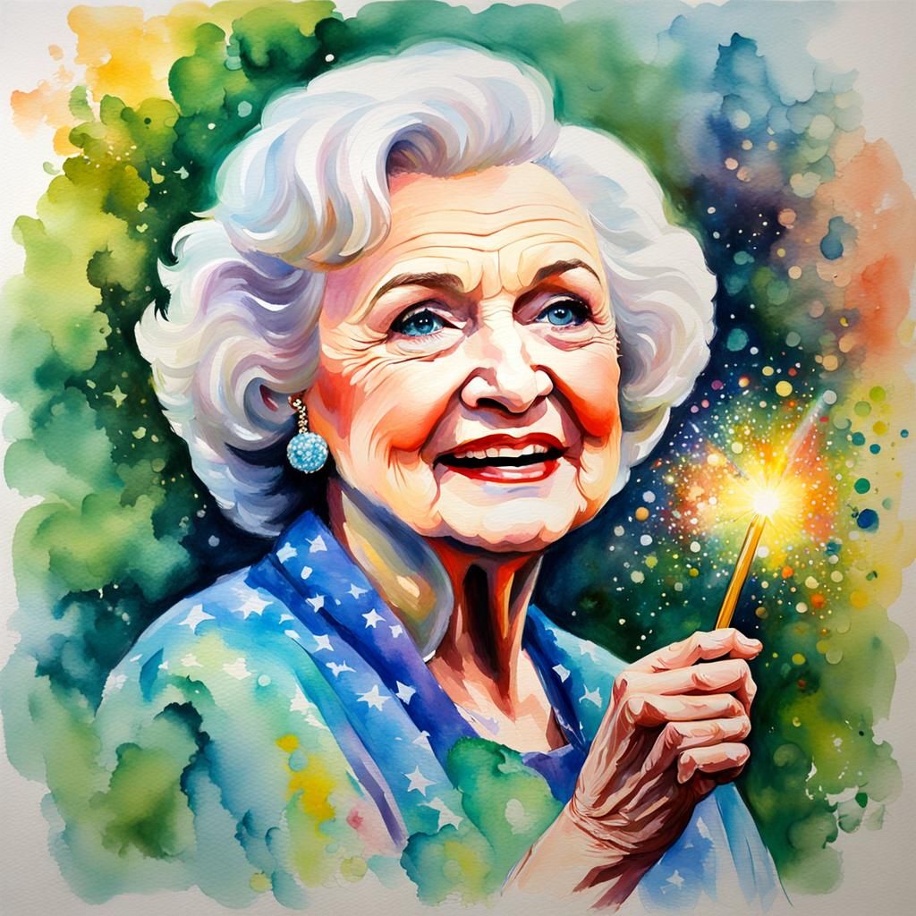 Betty White as Fairy Godmother in Watercolor