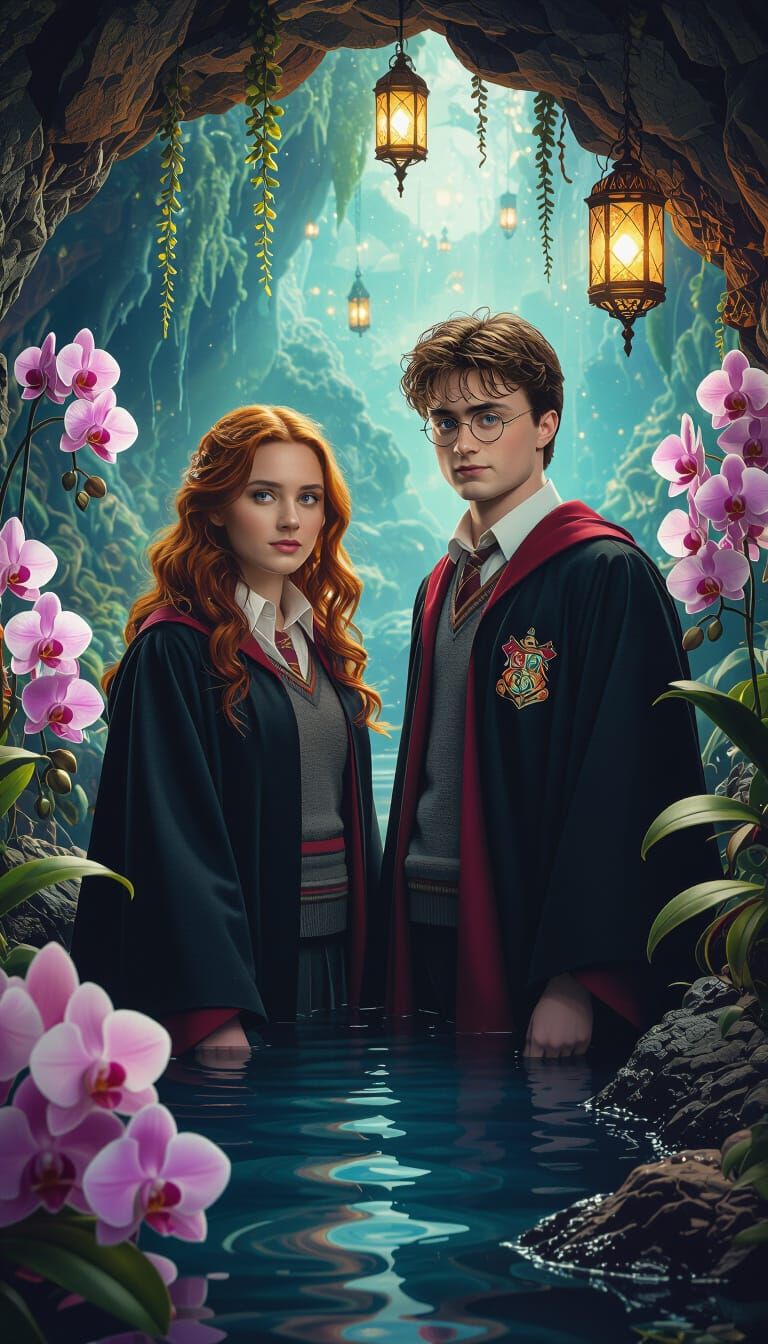 Harry Potter and Ginny Weasley in Surreal Grotto