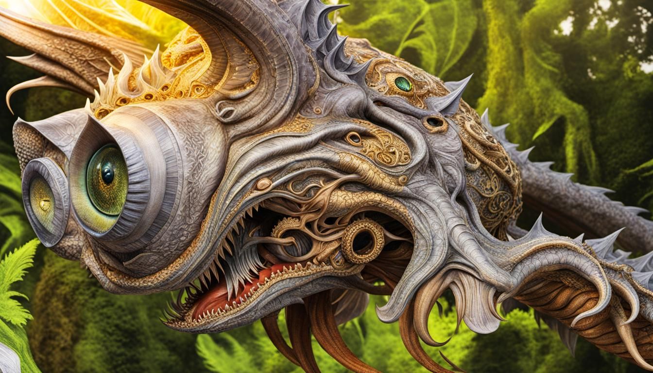 Hyperrealistic Cthulhu Taxidermy in Surreal Landscape