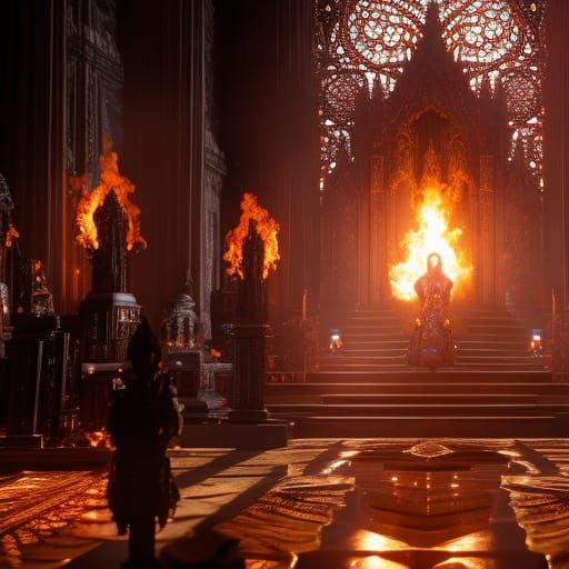 Majestic Fire Temple in Hyperdetailed CGI