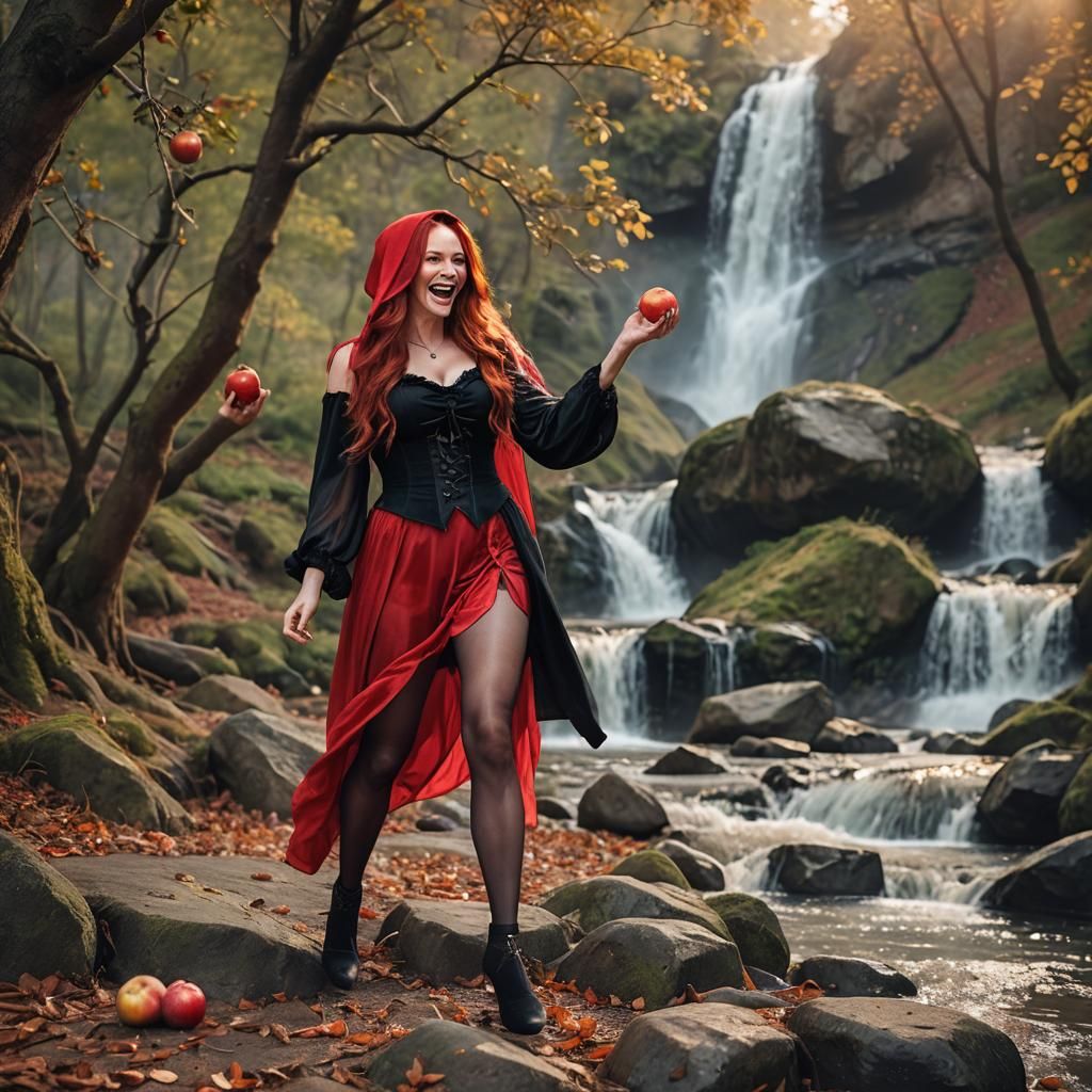 Red Riding Hood, Apple, and Waterfall: Professional Photogra...