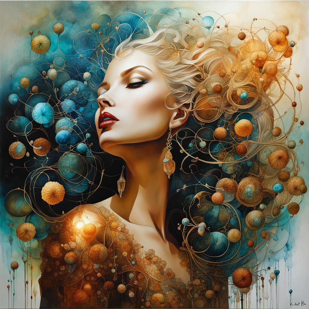 Organic Neurographic Art in Alcohol Ink Style