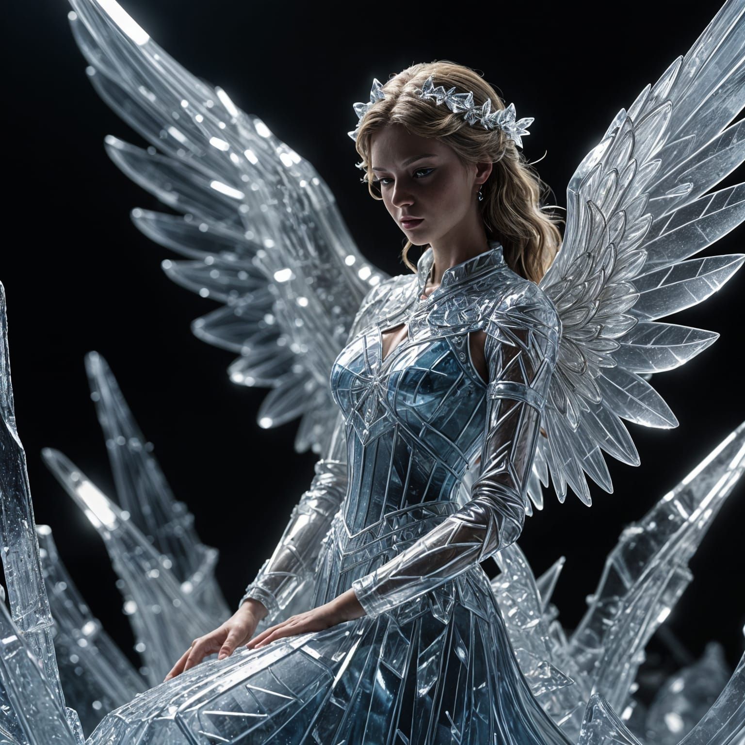Delicate Ice Angel in Cinematic Macro Photography