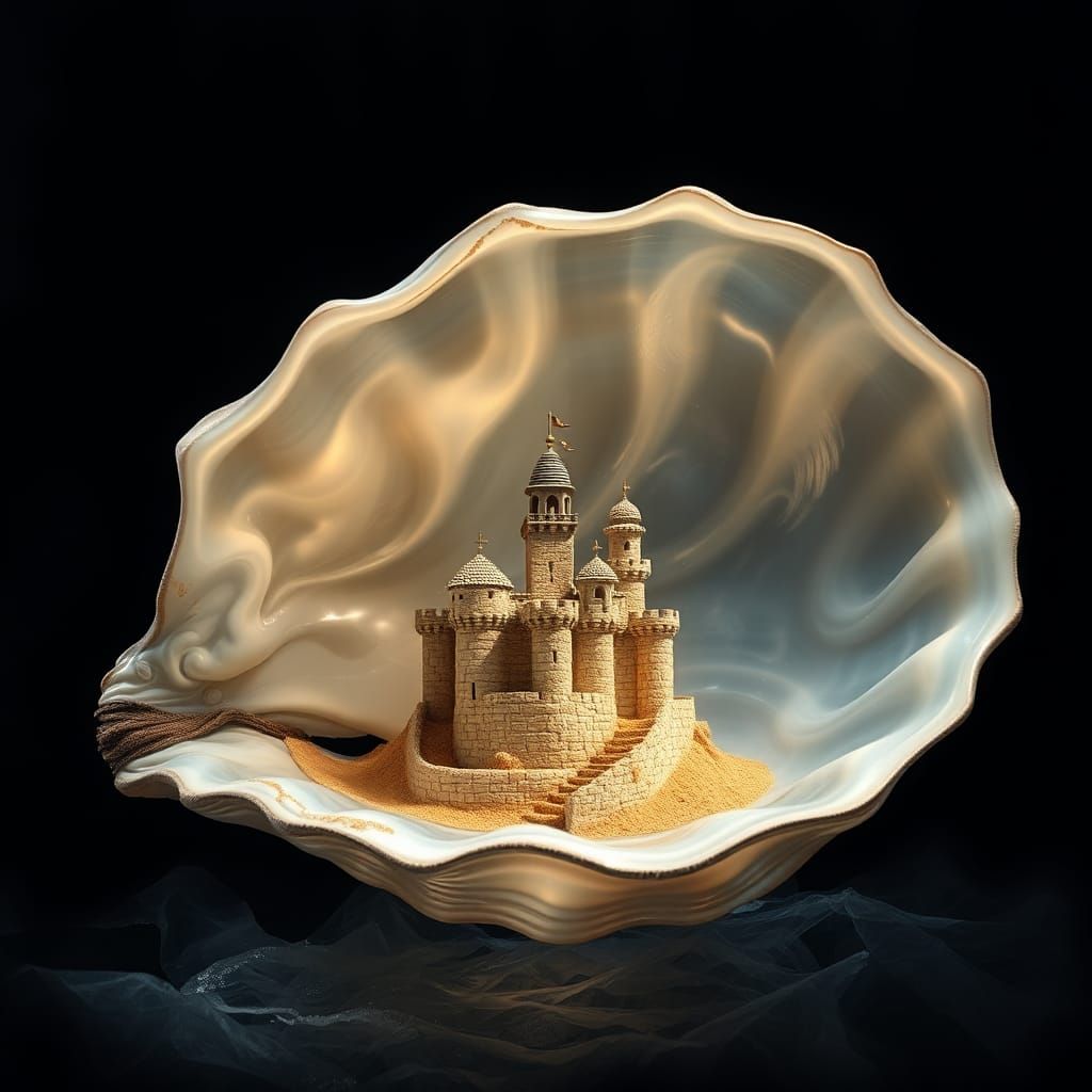 Ethereal Oyster Shell Fort Boyard Sand Sculpture