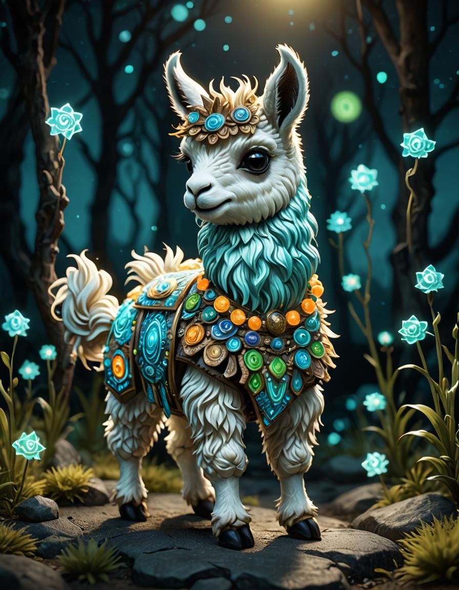 A chibi llama and he is realy cute and funny and amazing and he is doing lots of funny things like jumping and stuff 🦙�...