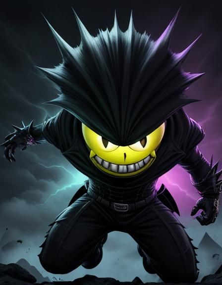 Evil SpongeBob as Dino Thunder Ranger in Gothic Cartoon