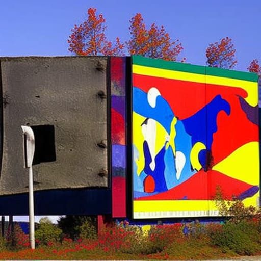 Surreal Billboard Inspired by Nolde and Miro